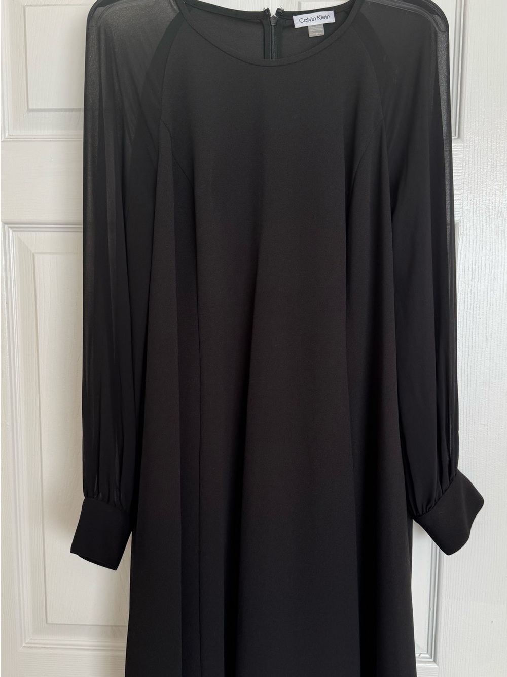 Calvin Klein Illusion Long Sleeve A-Line Dress